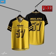 TIEQILI NFL Jersey Malaysia Harimau Malaya Edition Oversize Unisex Shirt 【Free Custom Name &amp; Number】