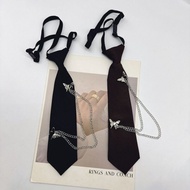 Jk Bow Tie dk Tie Female Punk Style Metal Bow Tie Free Neck Hardware Pin Preppy Style Student Bow Ti
