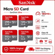 SanDisk Ultra Micro SD Card 128GB 256GB 512GB 1TB A1 Class 10 U1 Memory Card Up to 180MB/s