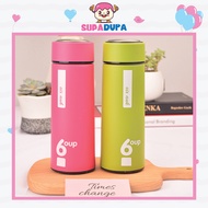 6oup Design Plain Tumbler Mug Kids Vacuum Bottle Thermos Cup 450ml Portable Glass Drinking Water Bottle Durable
