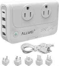 ALLWEI International Travel Adapter 220V To 110V Power Voltage Converter For Hair Straightener/curli