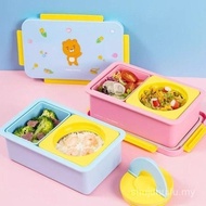 Lock＆Lock Stainless Steel Insulated Lunch Box Compartment Dinner Plate Student Handheld Lunch Box Po