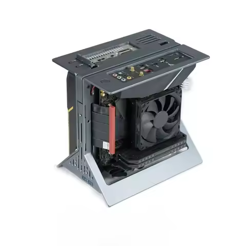 For XPROTO Mini for XTIA ITX Open Frame 1U Chassis All Aluminum Vertical Portable Handle Case Core D