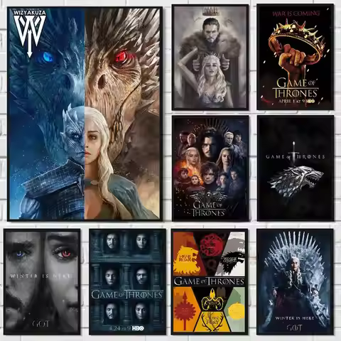 1pc TV G-Game O-Of T-Thrones Poster HD art sticky wall waterproof home living room bedroom aesthetic