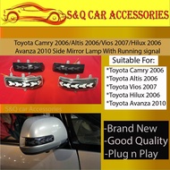 Toyota Camry 2006/Altis 2006/Vios 2007/Hilux 2006 Avanza 2010 Side Mirror Lamp With Running signal