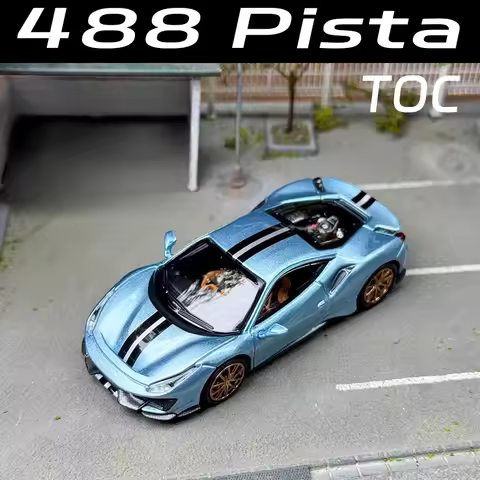TOC 1:64 488 Pista New Model Alloy Motor Vehicle Diecast Models Car Toys Collection Boy's Gifts