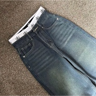 New Arrival High-Waisted Wide-Leg Jeans with Alo Letters