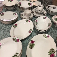 Set pinggan mangkuk kekwa dan bunga kangkung