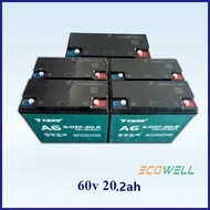 Electric Bike Battery 60v 20ah Tianneng Brand, Deep Cycle, Solar, Maintenance Free Ebike Battery 60v 20ah, Applicable for Romai Nwow Jonson Hamsun Kenwei EcoDrive Green Ebike Igo Socoo Dong fang Yadea TailG Aima Feima Gogo Ebike Super Ebike Etc.. (5pcs)