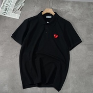 CDG Play Red Love Embroidery Polo Shirt