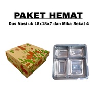 Savings Package | 18x18x7 Rice Box and 4-Section Mica | Rice Box Cake | Food Mica |