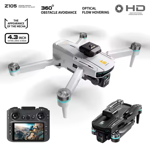 Z105 Drone Gesture Control Brushless 4.3 Big Screen Remote 4K Camera Optical Flow 360 Obstacle Avoid