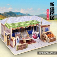 Chinese Traditional Dwellings Ancient Architecture Model Lingnan Hakka Weilong House Wooden 3diy Han