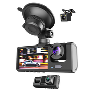 Dash Cam 1080P DVR Front Inside Rear Camera Driving Recorder 2 Inch Full HD Screen Dashcam Support N