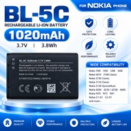 BL-5C BATERRY NOKIA PHONE COMPATIBLE FOR NOKIA 1280/1208/1110/3110C/C1-01/C1-02 BATERRY 1020MAH