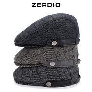 Gedison Men's Beret Hat with Ear Covers, Classic Style Middle-Aged Men's Beret Hat MN061