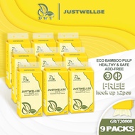 【9Packs】DWY 4 Ply Thick Antibacterial Bamboo Fiber Tissue [Free Trash Bag 50 Pcs]