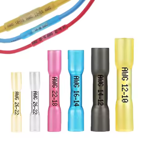 10-1000pcs Waterproof Heat Shrink Butt Wire Connectors AWG 24-10 0.3-6.0mm2 Insulated Electrical Wir