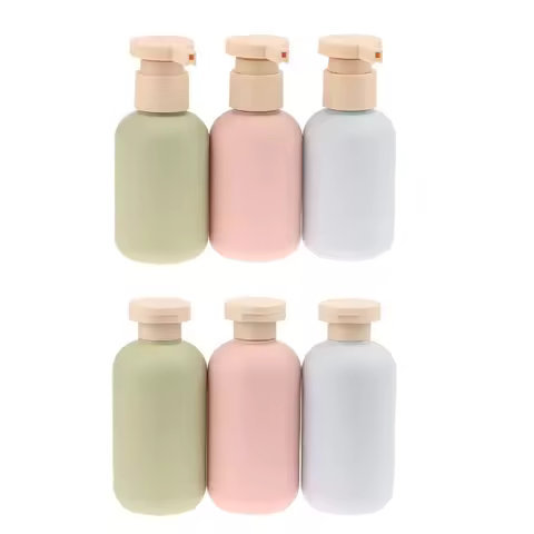 2Pcs 100/200ml Blue Green Pink Empty Plastic Pump Lotion Shampoo Bottle Flip Cap Bottle Cosmetics Co