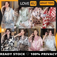 Mystery of Female Satin Baju Tidur Wanita | Short Sleeve Pyjamas Set | Baju Tido Perempuan Satin Wom