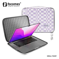 Focomes Purple White Grid Hard Shell Computer Bag Liner Shock-resistant Suitable for m1m2 Apple 46.6cm Huawei 43.3cm 53.3cm Notebook 50cm Ultra-Thin Simple MacBook pro Air Thin Light Notebook