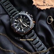 *Ready Stock*ORIGINAL Alexandre Christie 9601MCBIPBAYL Quartz Black Stainless Steel Chronograph Men’s Watch