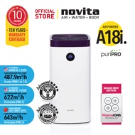 [Pre-Order] novita Air Purifier A18i | Smart APP | 1873 ft² Coverage | H13 HEPA + Nano Ions | NEA Li