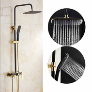 Shower tiang Black gold kotak minimalis / shower column set. tiang shower black gold