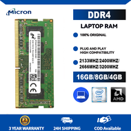 Micron Bộ nhớ máy tính xách tay 1rx8 4GB 8GB 16GB DDR4 RAM 2133MHz 2400MHz 2666MHz 3200MHz 1.2V PC4-
