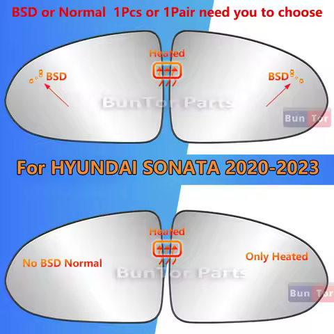With BSD Heating For HYUNDAI SONATA(DN8) 2020 2021 2022 2023 LH/RH Side Rearview Mirror Glass#L0010/