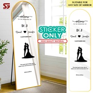 Welcome Board Mirror [Sticker Only] - Wedding/Engagement/Anniversary Ceremony/Custom