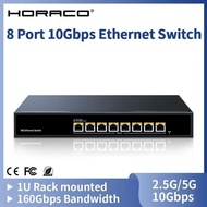HORACO 10Gbps 8 Port Ethernet Switch 10000Mbps Network Switcher 160G Bandwidth Networking Hub Intern