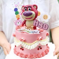 烘焙蛋糕裝飾擺件韓式ins草莓熊生日帽兒童派對甜品蛋糕插件插牌
