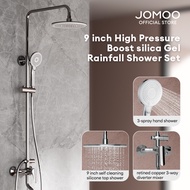 JOMOO Rain Shower Set with Hot and Cold Mixer Tap Shower Complete Set Included Rainfall Shower Head Handheld Shower Hoses Diverter Shower Rod 36510-122