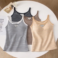 Spaghetti Strap Top Model H0035 Plus Size Striped Shirt Women's Tank Soft Fabric Slim Fit Summer Fas