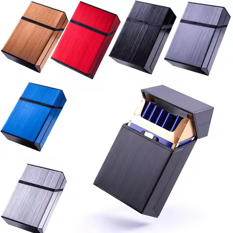 CHANCHAN 6 Colorful Magnet Flip-top Case 20 Capacity Cigarette Case Box Business Pouch Smoking Acces