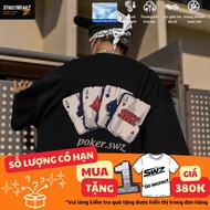 Boxy POKER T-shirt, street style USA Vintage, personality T-shirt Local Brand TS09