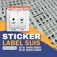 [READYMADE] STICKER LABEL SUIS BERTULIS & BERGAMBAR / LABEL WALL SWITCH WORDING & ICON