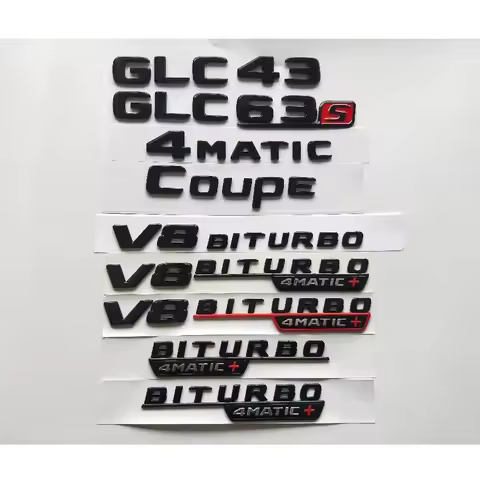 Gloss Black Trunk Fender Letters X253 X254 GLC43 GLC53 GLC63 Symbols V8 BITURBO 4MATIC Rear Emblems