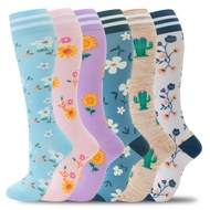 fenglaoda Compression Socks for Women Men Support Circulation 6 Pairs Socks For Nurse, Travel, Fligh