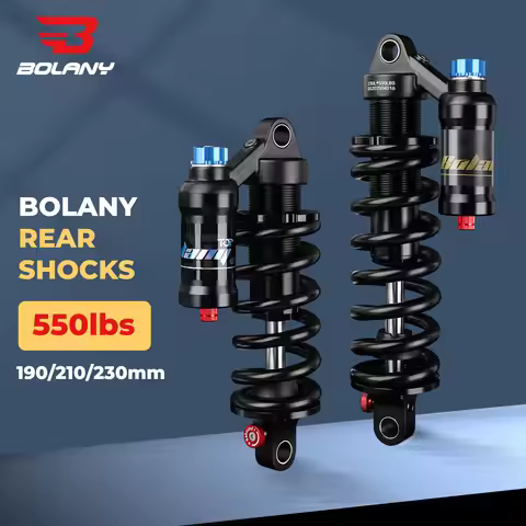 BOLANY MTB Rear Suspension Shock 190/210/230/240/250/265mm Alloy Adjustable Coil Spring for Downhill