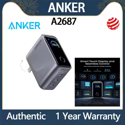 New Anker Prime Charger, 160W 3-Port Compact USB C GaN Charger Block, Smart Display and Touch Contro