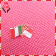 Singapore Italy Flag Collar Pin Singapore Italy Friendship Flag Pin - Harapan Mulya