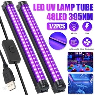 1/2pcs LED UV Ultraviolet Black Light Tube USB Port Purple Light KTV Bar Dj for Fluorescen Glow Dark Party Stage Blacklight 6W/25W