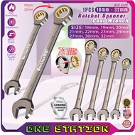 1PCS 18MM - 32MM Ratchet Spanner Gear Wrench Hand Tools Combination Spanar Heavy Duty Chrome Vanadiu
