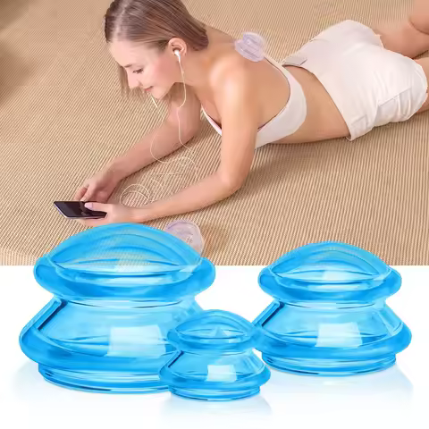 Transparent Silicone Banks Vacuum Massage Cupping Glasses Suction Cup Masajeador Ventosa AntiCelluli
