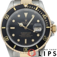 二手勞力士潛航者日曆型氚氣腕錶 16613LN(N)，附原廠錶盒和保固卡，18K黃金/不鏽鋼男士腕錶，黑色錶殼，拋光處理，1991年產，品相極佳。