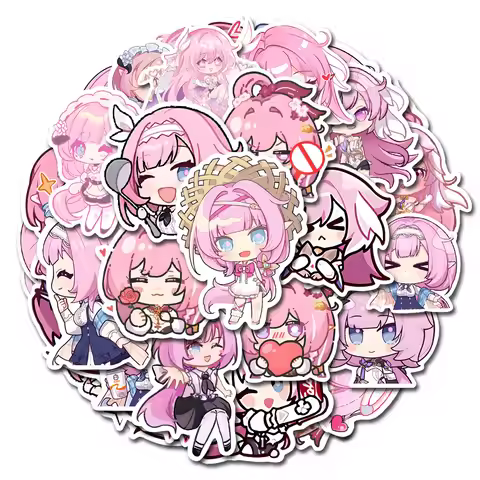 58/56Pcs Game Honkai Star Rail Stickers Cartoon Anime Figures Elysia Q Version Decals Luggage Notebo