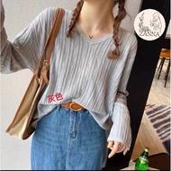 < zanna > 71016/886 (G) (s~2L) Soft Feel Blast Stretch v-Neck Straight Pit Pattern Heart Yarn Top Wo