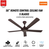 KDK 56” 5 Blades Remote Control DC Ceiling Fan (Brown & Grey) K14PH-PBR & K14PH-EY